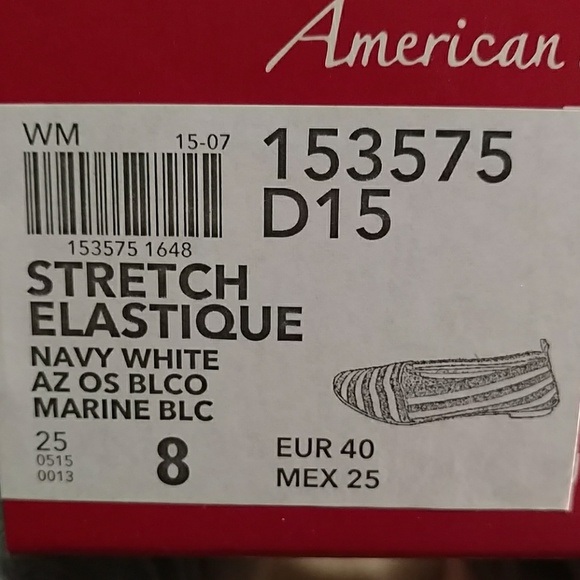 SALE! New stretch elastic flats, navy/white - Picture 5 of 7